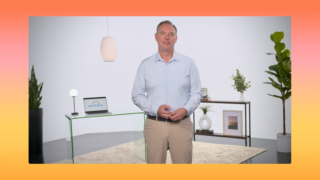 Image from the Intro video for the Workday AI Masterclass series, featuring Workday’s Chief Technology Officer.